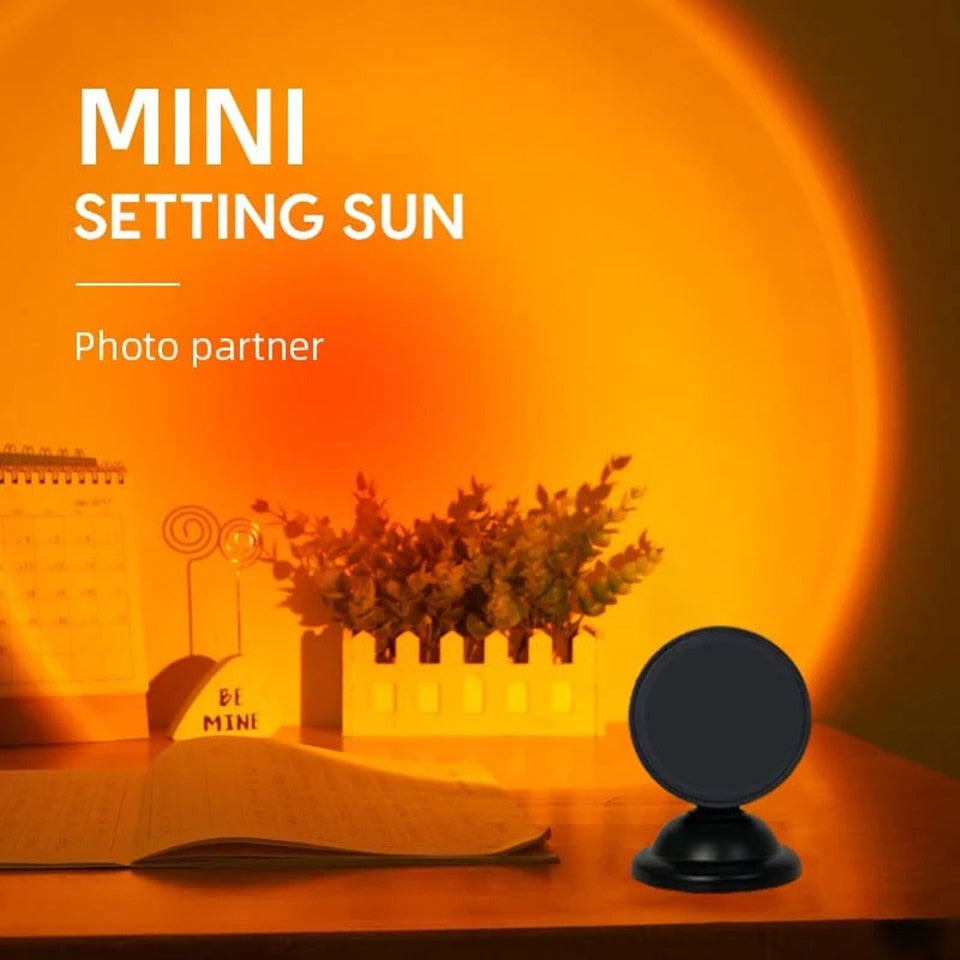 Mini USB Sunset Lamp Led Projector Light Atmospheric Golden Hour