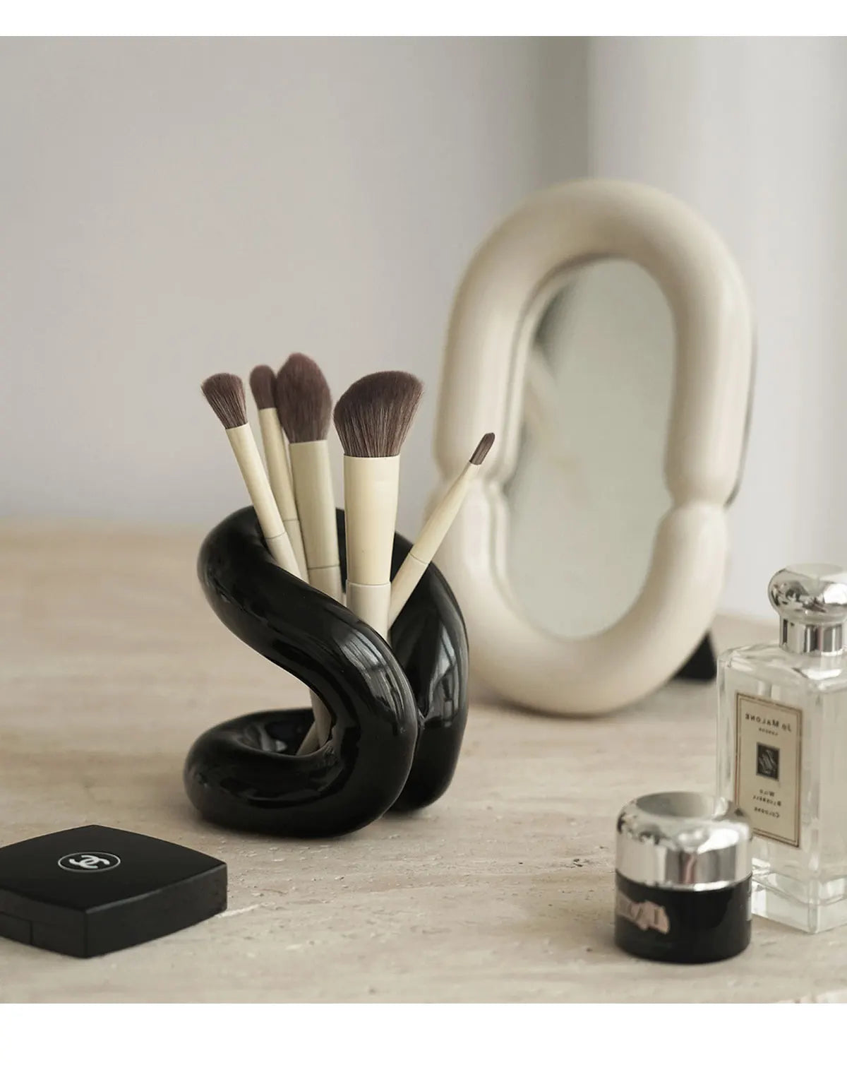 Nordic Style Ceramic Makeup Brush Holder Toothbrush Storage Home Accessories