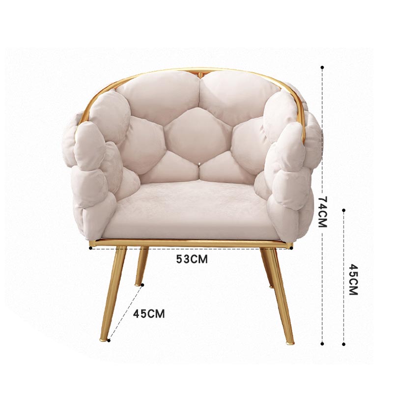Nordic Style Gold Frame and Puffy Cushioned Luxury Statement Chair