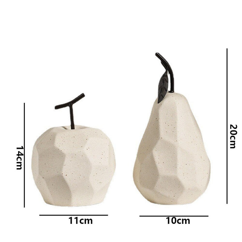 Nordic Style Ceramic Decorative Apple Pear Fruit Shape Modern Home Accessory Ornament