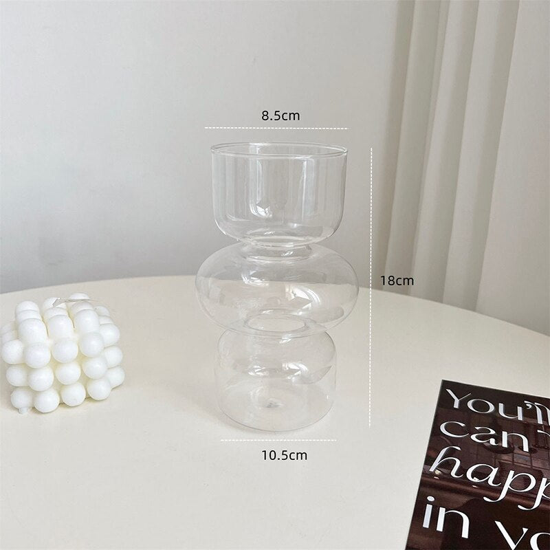 Nordic Pastel Glass Vase Irregular Shape Home Decor