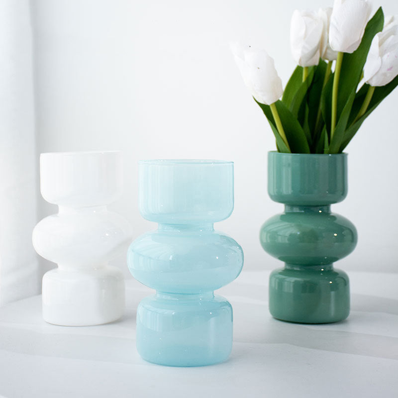 Nordic Pastel Glass Vase Irregular Shape Home Decor