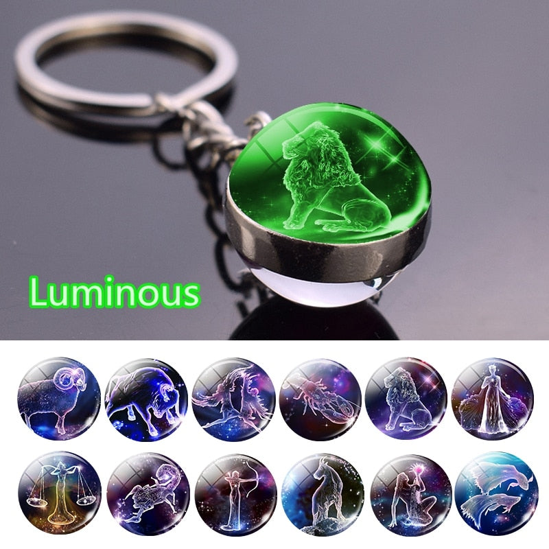 Luminous Zodiac Star Sign Keychain