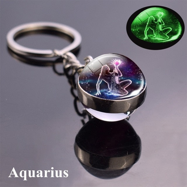 Luminous Zodiac Star Sign Keychain