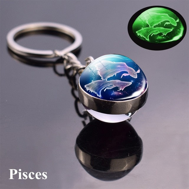 Luminous Zodiac Star Sign Keychain