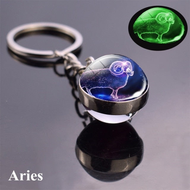 Luminous Zodiac Star Sign Keychain