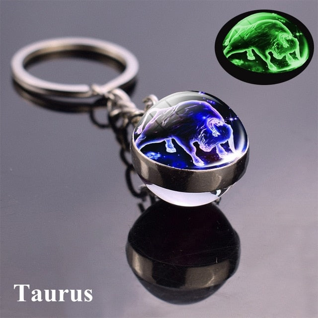 Luminous Zodiac Star Sign Keychain