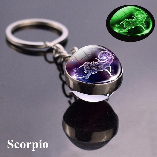 Luminous Zodiac Star Sign Keychain