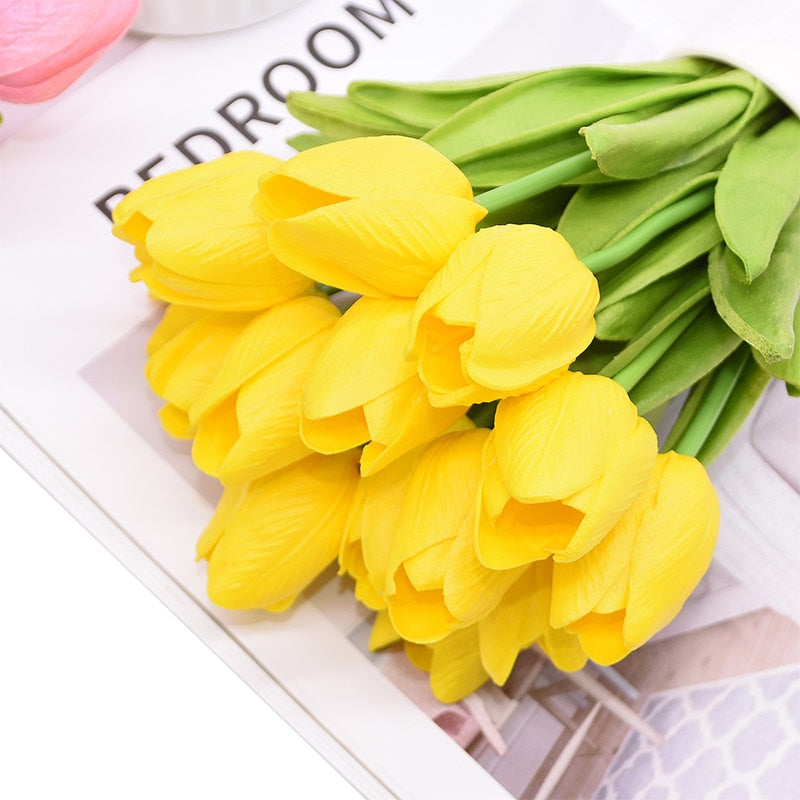 Artificial Tulip Flower Bouquet Stems