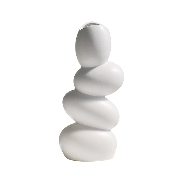 Ultra Modern Irregular Egg Shaped Unique Matte Ceramic Decorative Vase