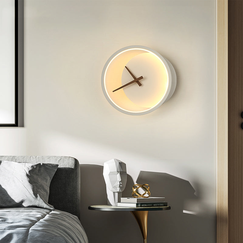 Nordic Modern Wall Clock with Integrated Light