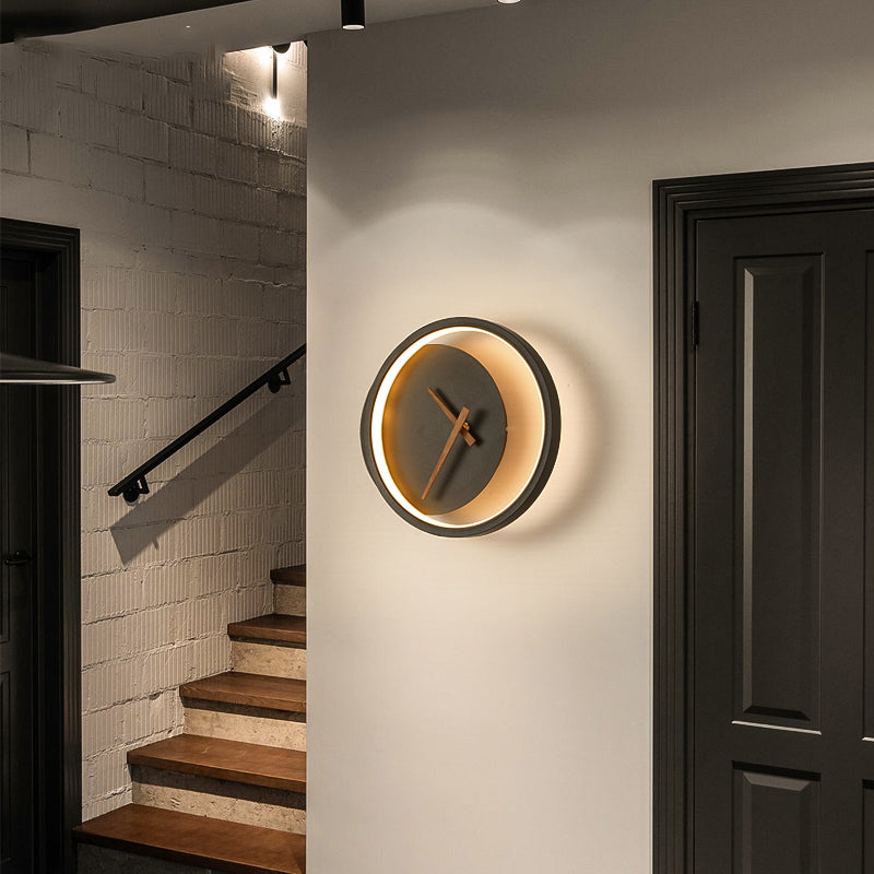 Nordic Modern Wall Clock with Integrated Light