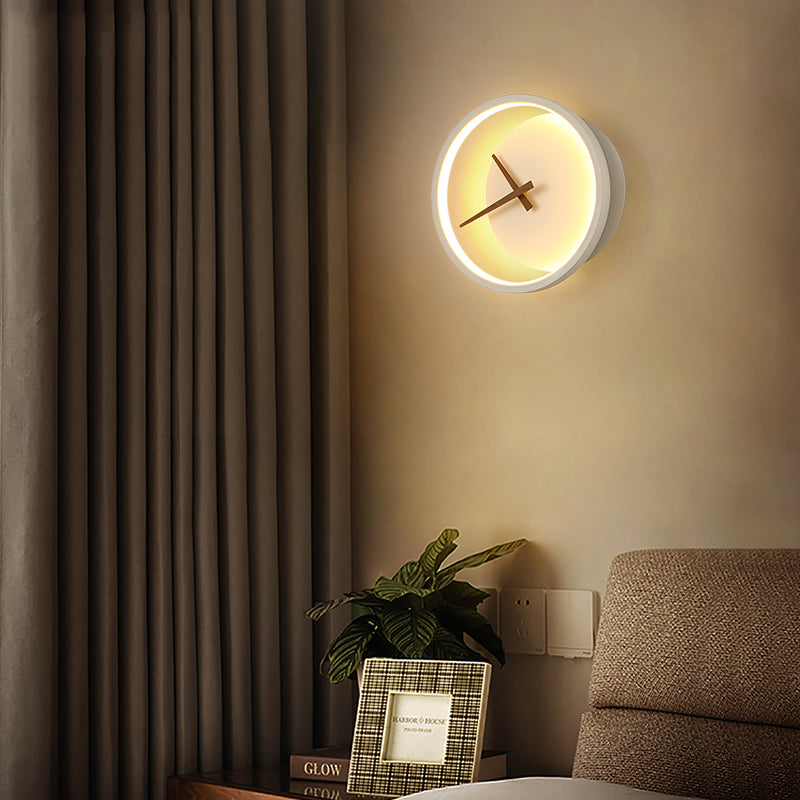 Nordic Modern Wall Clock with Integrated Light