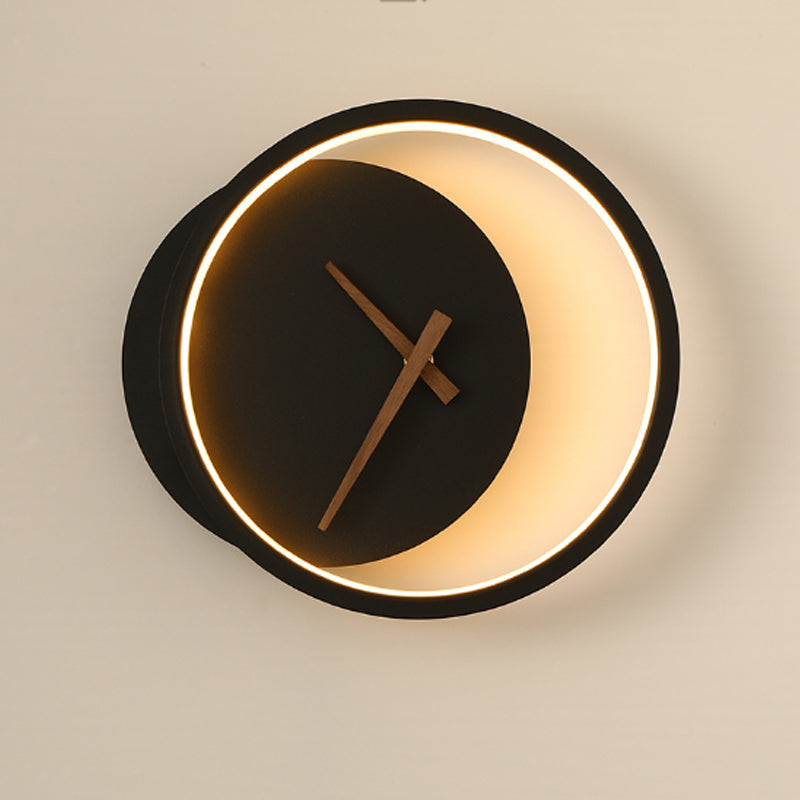 Nordic Modern Wall Clock with Integrated Light