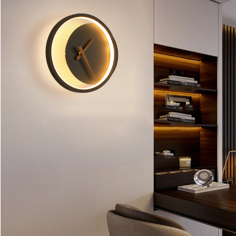 Nordic Modern Wall Clock with Integrated Light