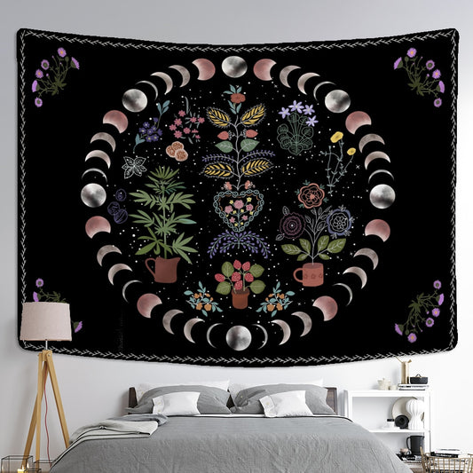 Celestial Moon Phase Wall Hanging Tapestry