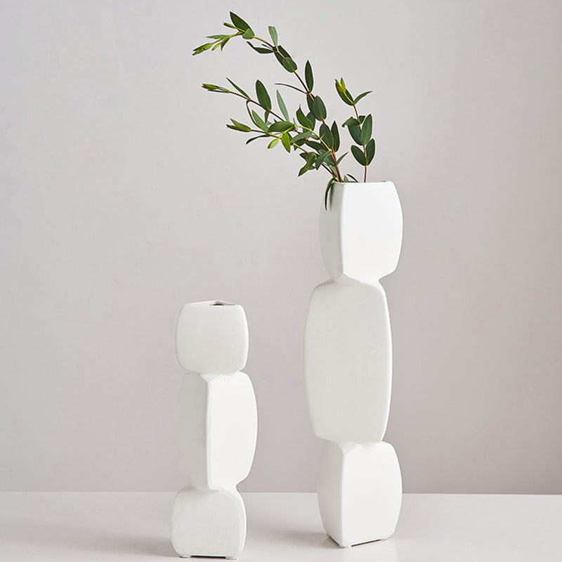 Nordic Style Modern Sculptural Asymmetric Minimalist Ceramic Irregular Shape Vase