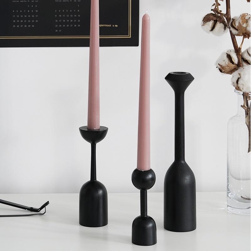 Nordic Style Decorative Wood Candlestick Holder Ornament