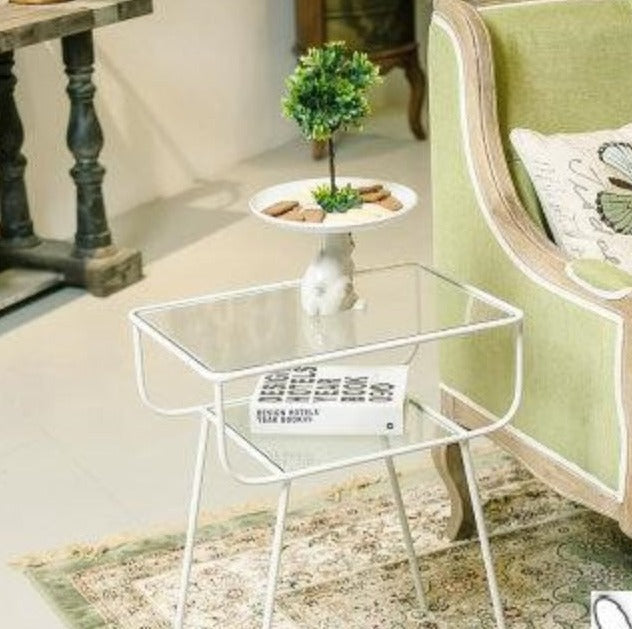 Nordic Style Living Side Table Modern Luxury Glass Bedside Table