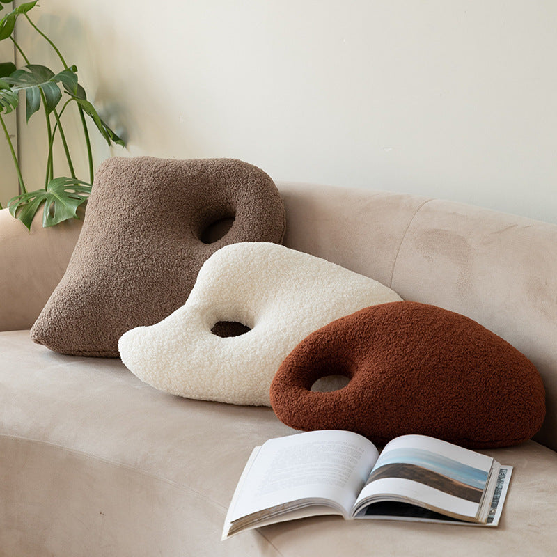 Irregular Shape Nordic Abstract Style Stuffed Plush Pillow Boucle Cushion